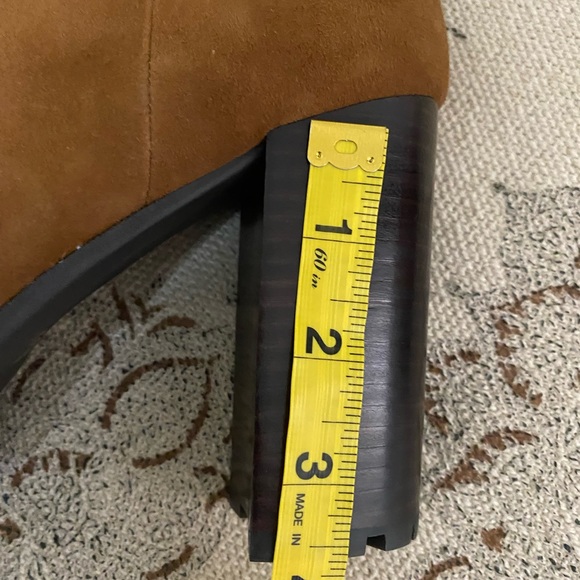 Vince Camuto's Eshitana Suede Cognac Lug Sole Boots - Picture 13 of 15